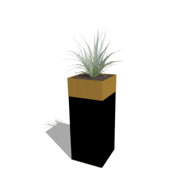 Planter set North Carolina black & gold 40 x 40 x 100 cm