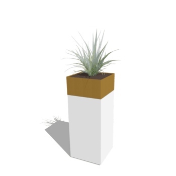 Planter set North Carolina white & gold 40 x 40 x 100 cm