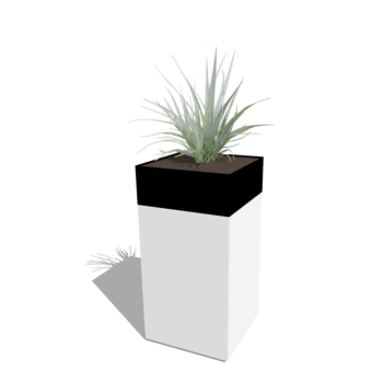 Planter set North Carolina white & black 50 x 50 x 100 cm