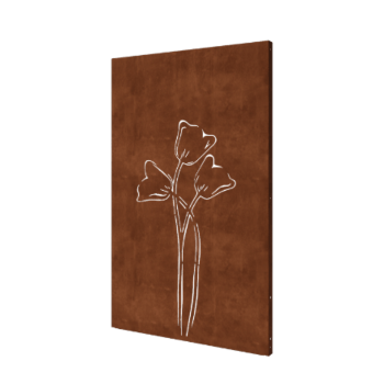 Corten steel garden panel - Tulip symmetrical - 120 x 6 x 190 cm