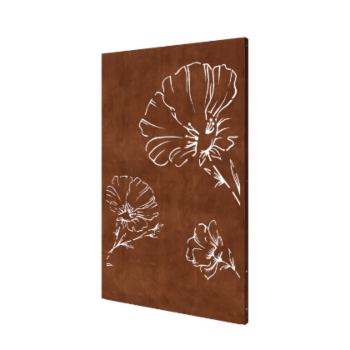 Corten steel panel poppy 120 x 6 x 190 cm