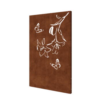 Corten steel garden panel - Lily - 120 x 6 x 190 cm