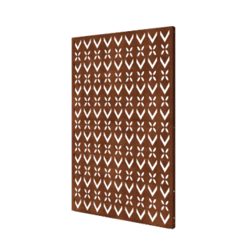 Corten steel panel roof motif composition 1 120 x 6 x 190 cm