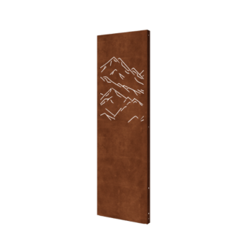Corten steel garden panel - Mountains 3 - 60 x 6 x 190 cm