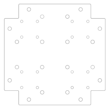Galvanised steel baseplate 30 x 30 cm