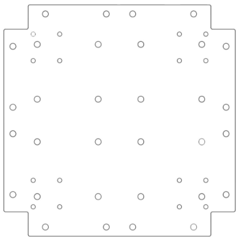 Galvanised steel baseplate 40 x 40 cm