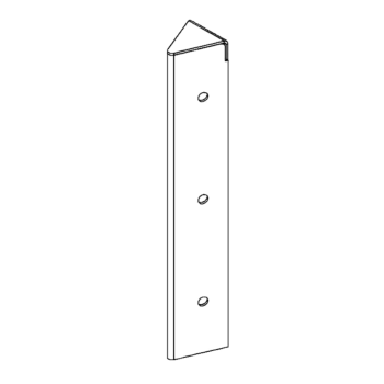 Powder-coated steel corner piece 45° 30 cm