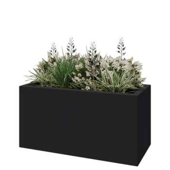 Fibreglass planter - Rectangle - 120 x 50 x 40 cm - RAL7021 matt (black grey) - With bottom