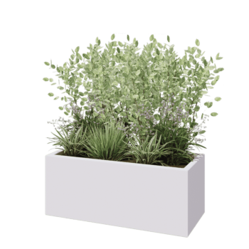 Fibreglass planter - Rectangle - 100 x 40 x 40 cm - RAL9010 matt (white) - With bottom