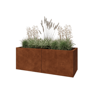 Corten steel planter XXL - Rectangle - 160 x 60 x 60 cm - With bottom plate