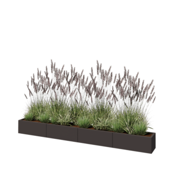 Steel planter XXL - Rectangle - 320 x 30 x 30 cm - RAL7016 matt (anthracite grey) - Without bottom plate