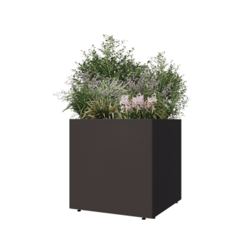 Steel planter - Square - 70 x 70 x 70 cm - Other RAL colour - With bottom plate - With legs