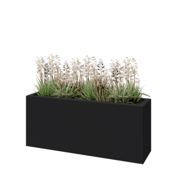 Fibreglass planter - Rectangle - 120 x 30 x 50 cm - RAL7021 matt (black grey) - With bottom