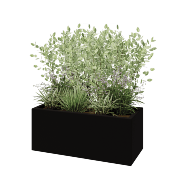 Fibreglass planter - Rectangle - 100 x 40 x 40 cm - RAL9005 matt (black) - With bottom