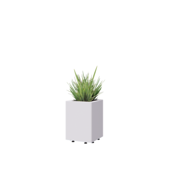 Steel planter - Square - 30 x 30 x 40 cm - RAL9005 matt (white) - With bottom plate - With legs
