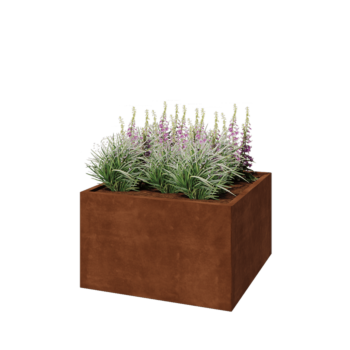 Corten steel planter - Square - 100 x 100 x 60 cm - Without bottom plate