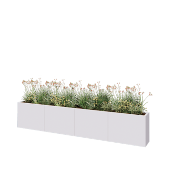 Steel planter XXL - Rectangle - 320 x 30 x 60 cm - RAL9005 matt (white) - Without bottom plate
