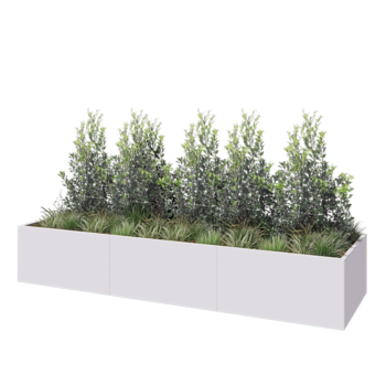 Steel planter XXL - Rectangle - 360 x 100 x 60 cm - RAL9005 matt (white) - Without bottom plate