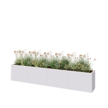 Steel planter XXL - Rectangle - 320 x 40 x 60 cm - RAL9005 matt (white) - Without bottom plate