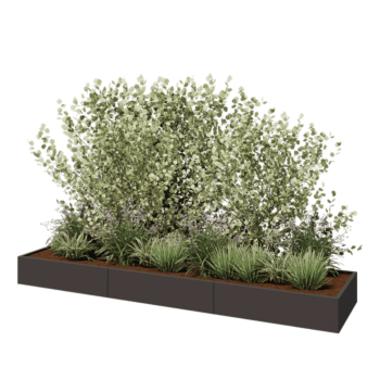 Steel planter XXL - Rectangle - 360 x 80 x 30 cm - RAL7016 matt (anthracite grey) - Without bottom plate