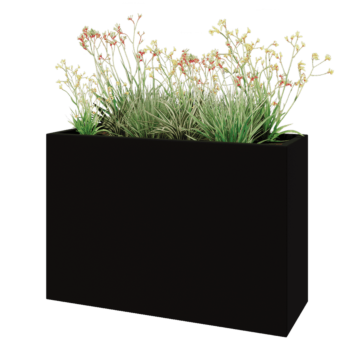 Fibreglass planter - Rectangle - 120 x 40 x 80 cm - RAL9005 matt (black) - With bottom