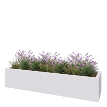 Fibreglass planter - Rectangle - 200 x 50 x 40 cm - RAL9010 matt (white) - With bottom