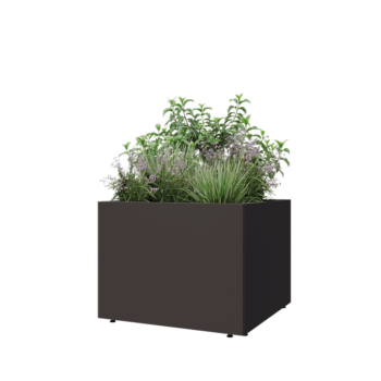 Steel planter - Square - 80 x 80 x 60 cm - Other RAL colour - With bottom plate - With legs