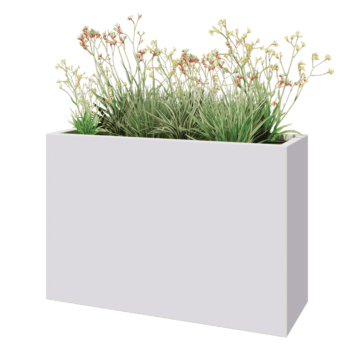 Fibreglass planter - Rectangle - 120 x 40 x 80 cm - RAL9010 matt (white) - With bottom