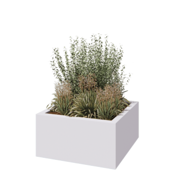 Fibreglass planter - Square - 120 x 120 x 60 cm - RAL9010 matt (white) - With bottom