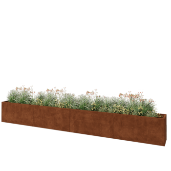 Corten steel planter XXL - Rectangle - 480 x 40 x 60 cm - Without bottom plate