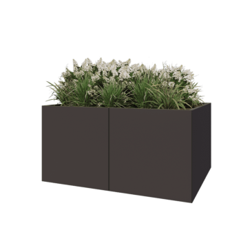 Steel planter XXL - Rectangle - 160 x 120 x 80 cm - RAL7016 matt (anthracite grey) - With bottom plate