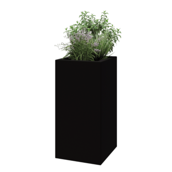 Fibreglass planter - Square - 50 x 50 x 100 cm - RAL9005 matt (black) - With bottom