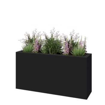 Fibreglass planter - Rectangle - 120 x 30 x 60 cm - RAL7021 matt (black grey) - With bottom