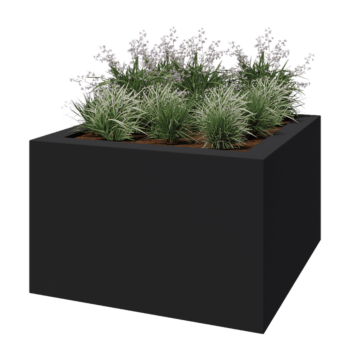 Fibreglass planter - Square - 160 x 160 x 100 cm - RAL7021 matt (black grey) - With bottom