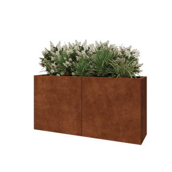 Corten steel planter XXL - Rectangle - 160 x 40 x 80 cm - Without bottom plate