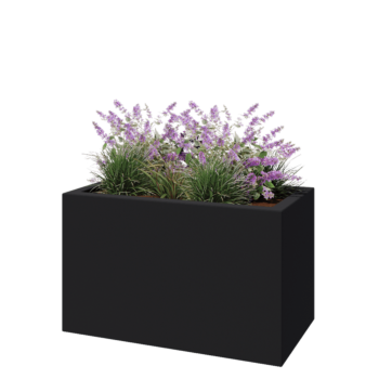 Fibreglass planter - Rectangle - 100 x 50 x 60 cm - RAL7021 matt (black grey) - With bottom