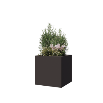 Steel planter - Square - 50 x 50 x 50 cm - RAL7016 matt (anthracite grey) - With bottom plate