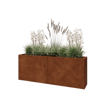 Corten steel planter XXL - Rectangle - 160 x 30 x 60 cm - Without bottom plate