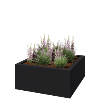 Fibreglass planter - Square - 140 x 140 x 60 cm - RAL7021 matt (black grey) - With bottom