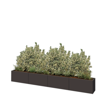 Steel planter XXL - Rectangle - 320 x 30 x 40 cm - RAL7016 matt (anthracite grey) - Without bottom plate