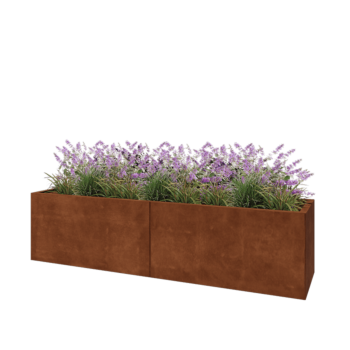 Corten steel planter XXL - Rectangle - 200 x 50 x 50 cm - Without bottom plate
