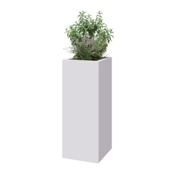 Fibreglass planter - Square - 40 x 40 x 100 cm - RAL9010 matt (white) - With bottom
