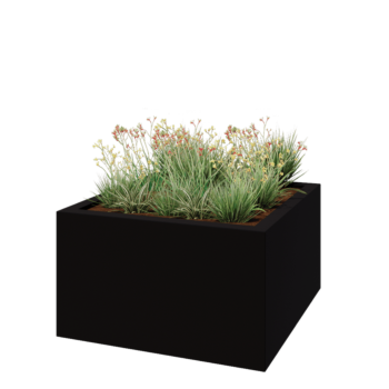 Fibreglass planter - Square - 140 x 140 x 80 cm - RAL9005 matt (black) - With bottom
