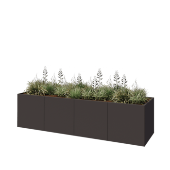 Steel planter XXL - Rectangle - 320 x 80 x 80 cm - RAL7016 matt (anthracite grey) - Without bottom plate
