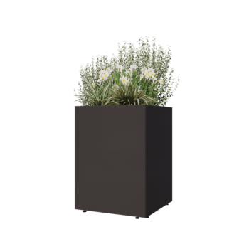 Steel planter - Square - 60 x 60 x 80 cm - RAL7016 matt (anthracite grey) - With bottom plate - With legs
