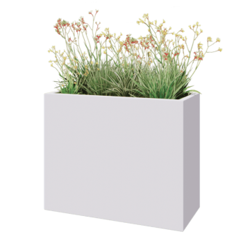 Fibreglass planter - Rectangle - 100 x 40 x 80 cm - RAL9010 matt (white) - With bottom