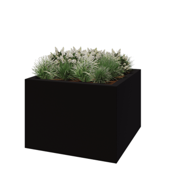 Fibreglass planter - Square - 140 x 140 x 100 cm - RAL9005 matt (black) - With bottom