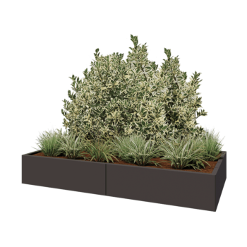 Steel planter XXL - Rectangle - 200 x 100 x 30 cm - RAL7016 matt (anthracite grey) - With bottom plate