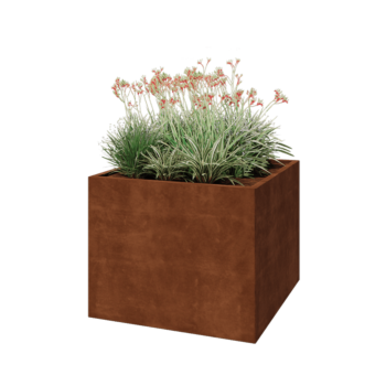 Corten steel planter - Square - 100 x 100 x 80 cm - Without bottom plate