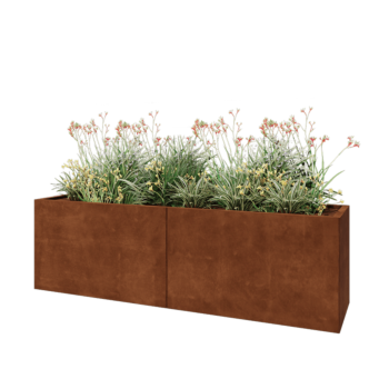 Corten steel planter XXL - Rectangle - 200 x 50 x 60 cm - Without bottom plate